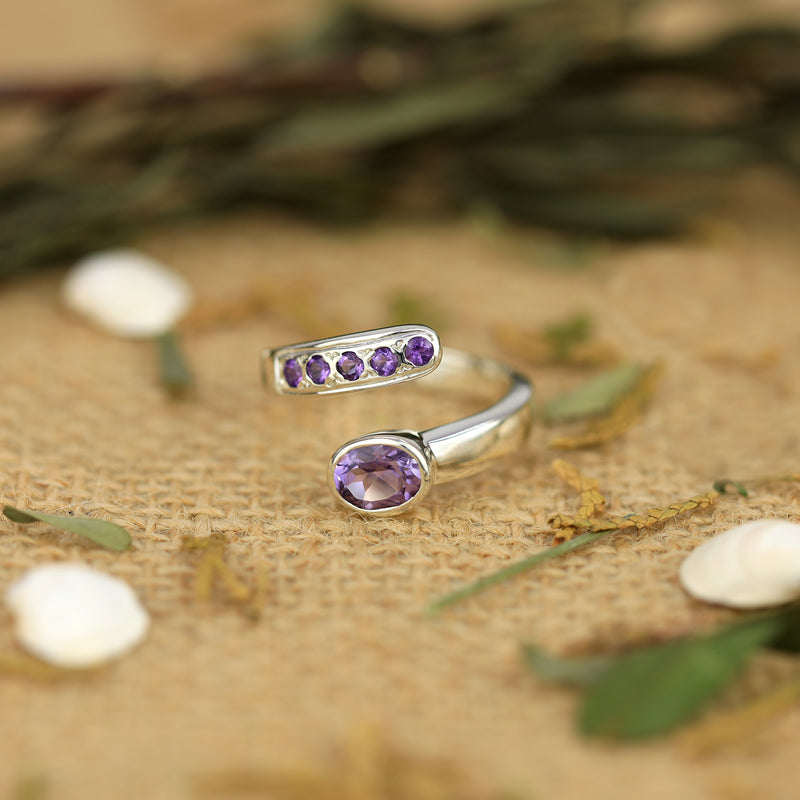 Sterling Silver Amethyst Ring SSR160