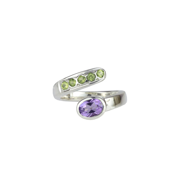 Sterling Silver Amethyst & Peridot Ring SSR160