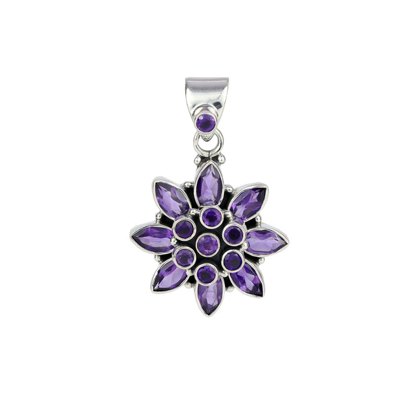 925 Sterling Silver Amethyst Pendant SSP255