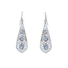 Sterling Silver Blue Topaz Earrings SSER276