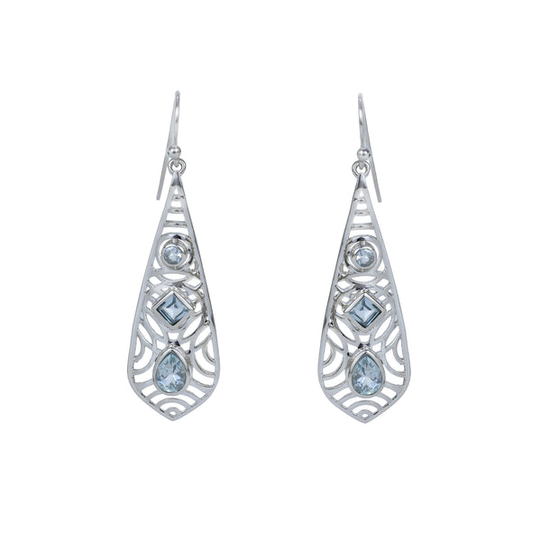 Sterling Silver Blue Topaz Earrings SSER276