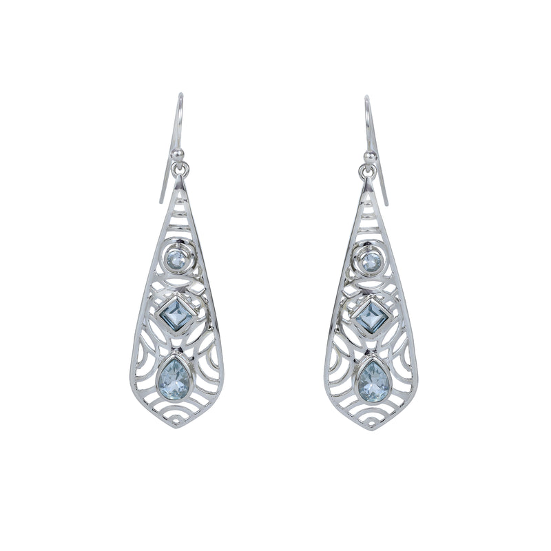 Sterling Silver Blue Topaz Earrings SSER276