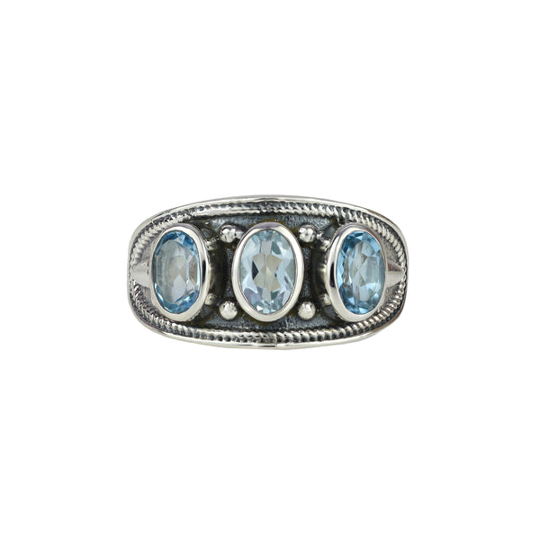 Sterling Silver Blue Topaz Ring SSR423