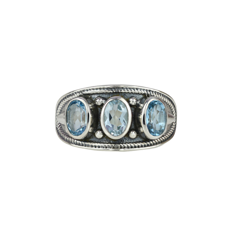 Sterling Silver Blue Topaz Ring SSR423