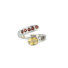 Sterling Silver Citrine & Garnet Ring SSR160