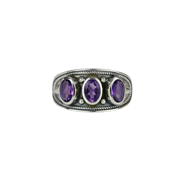 Sterling Silver Amethyst Ring SSR423
