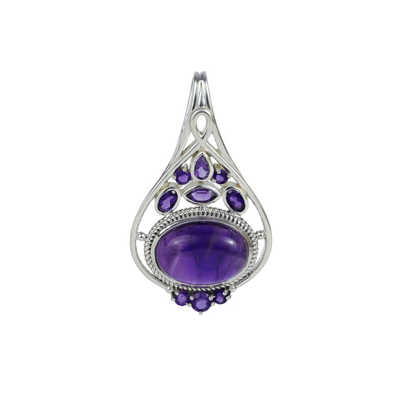 925 Sterling Silver Amethyst Pendant SSP254