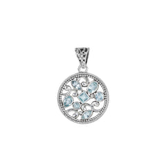 Sterling Silver Blue Topaz Pendant SSP246