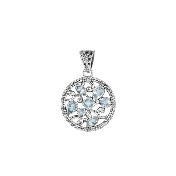 Sterling Silver Blue Topaz Pendant SSP246
