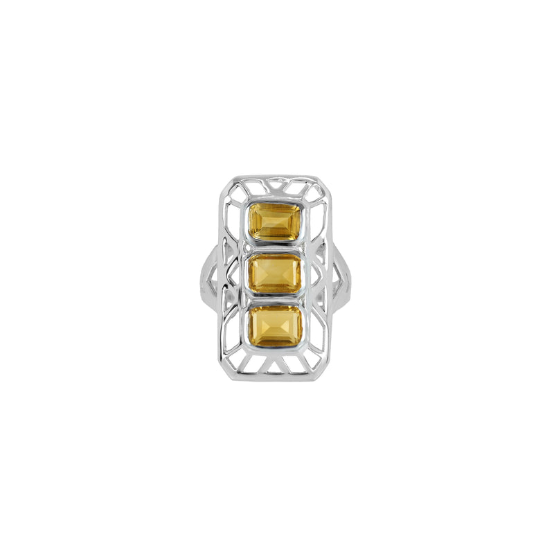 Sterling Silver Citrine Ring SSR50