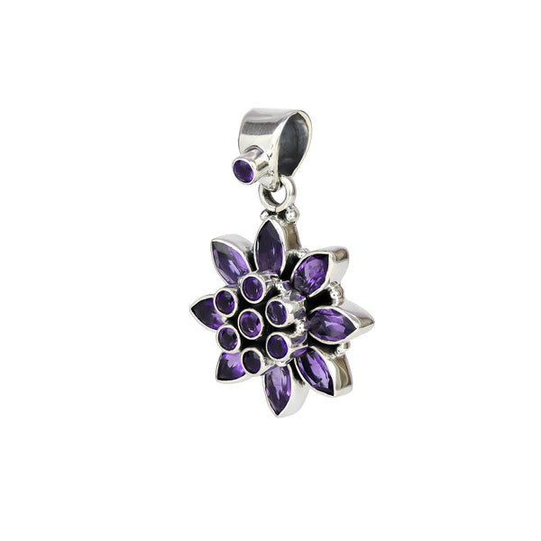 925 Sterling Silver Amethyst Pendant SSP255