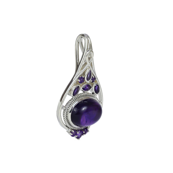 925 Sterling Silver Amethyst Pendant SSP254