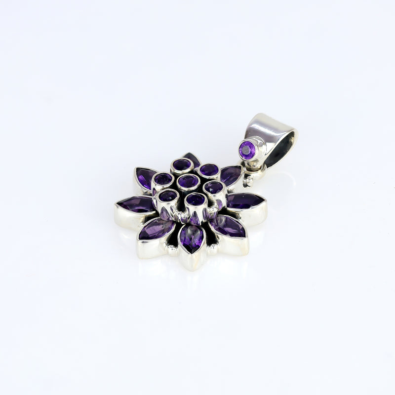 925 Sterling Silver Amethyst Pendant SSP255