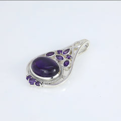 925 Sterling Silver Amethyst Pendant SSP254