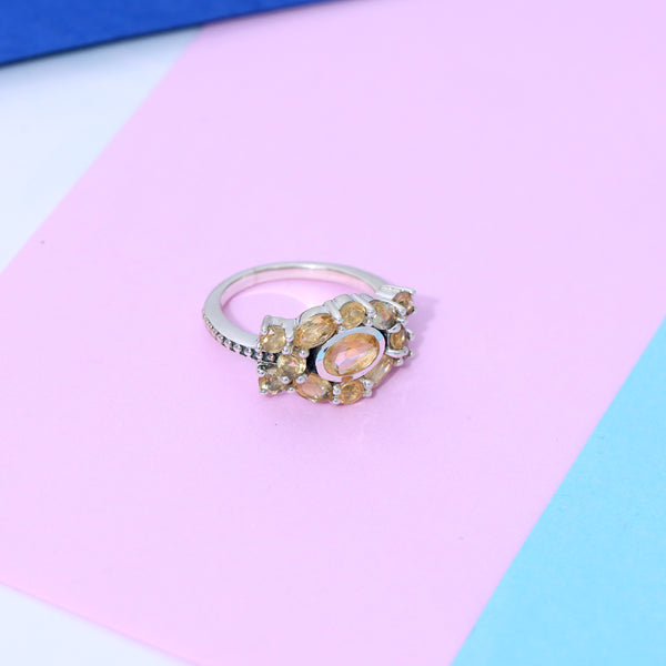 Sterling Silver Citrine Ring SSR295