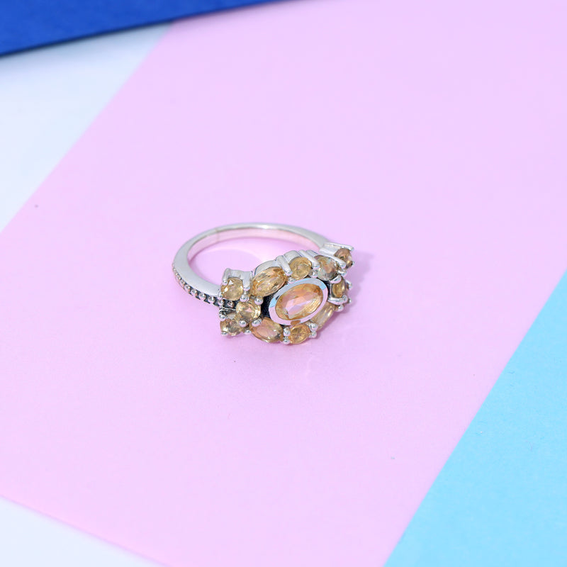 Sterling Silver Citrine Ring SSR295