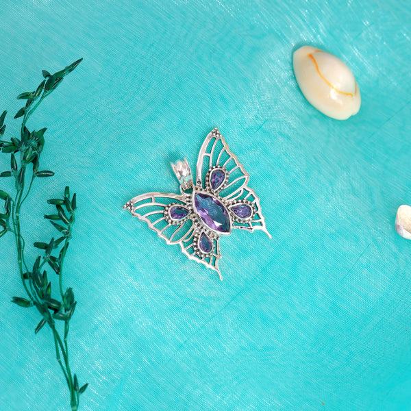 925 Sterling Silver Amethyst Pendant SSP253