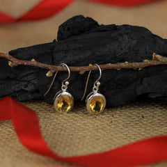 Sterling Silver Citrine Earrings SSER163