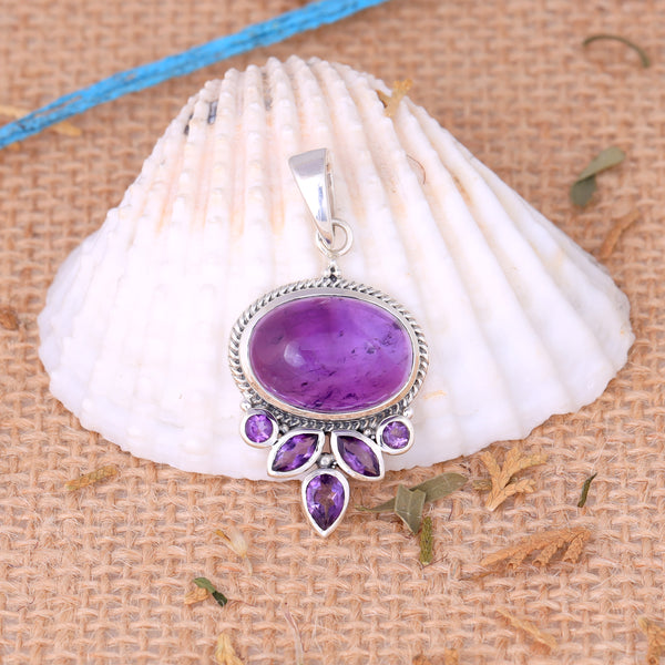 Sterling Silver Amethyst Pendant SSP4