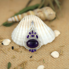 925 Sterling Silver Amethyst Pendant SSP254