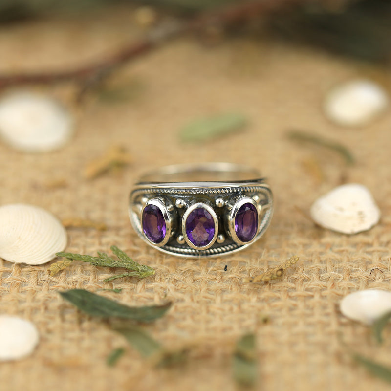 Sterling Silver Amethyst Ring SSR423