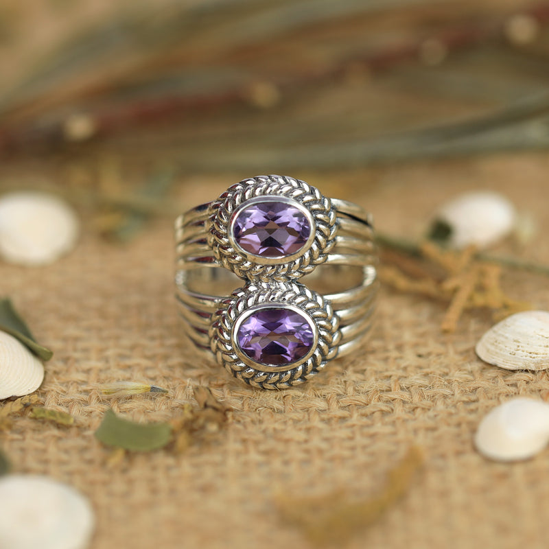 Sterling Silver Amethyst Ring SSR86