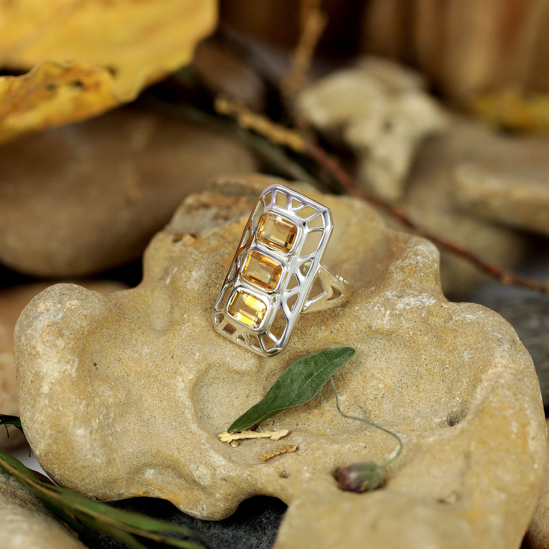 Sterling Silver Citrine Ring SSR50