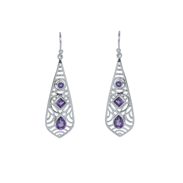 Sterling Silver Amethyst Earrings SSER276