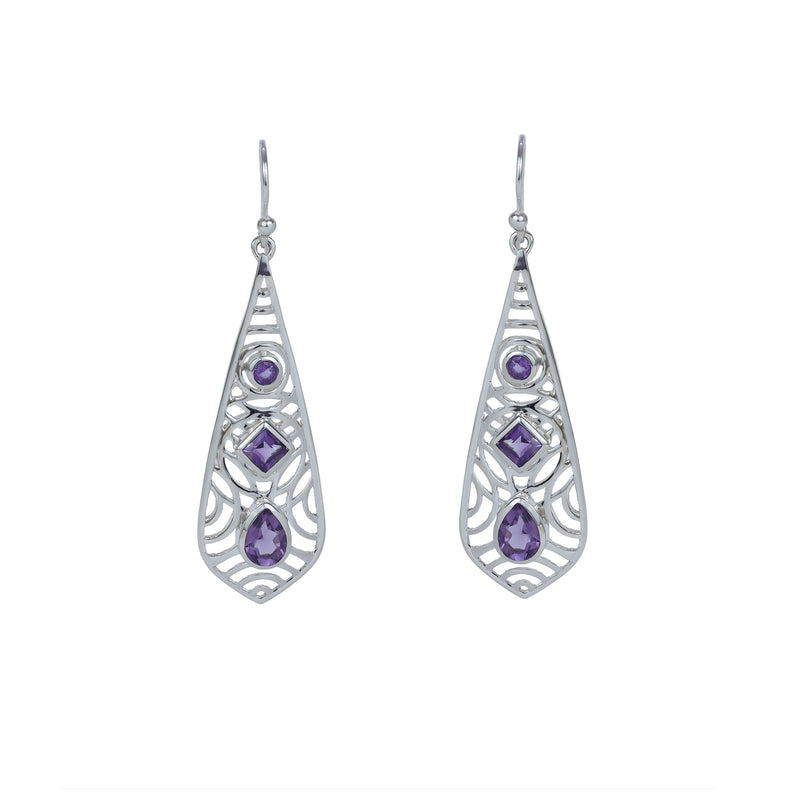 Sterling Silver Amethyst Earrings SSER276