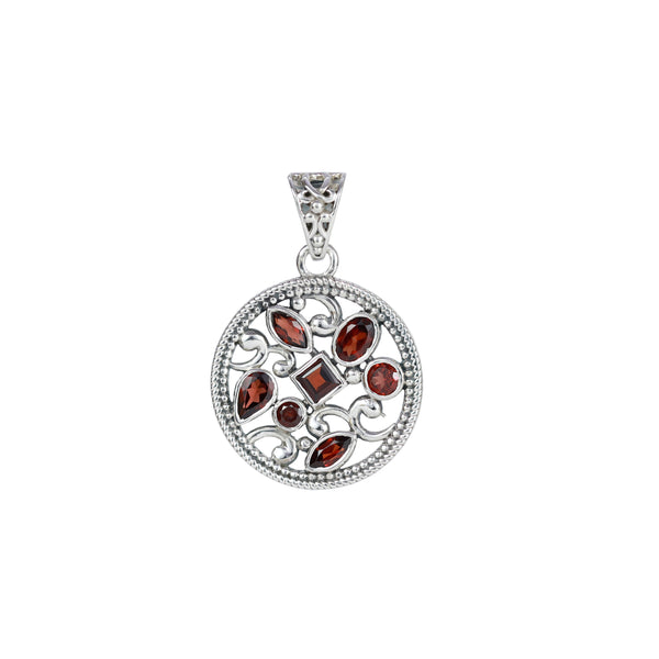 Sterling Silver Garnet Pendant SSP246