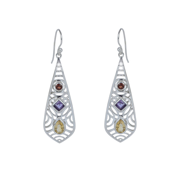 Sterling Silver Multi gemstone Earrings SSER276