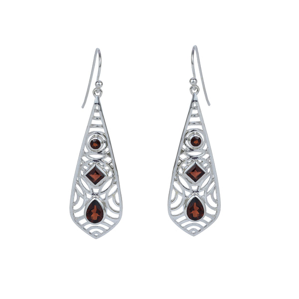 Sterling Silver Garnet Earrings SSER276