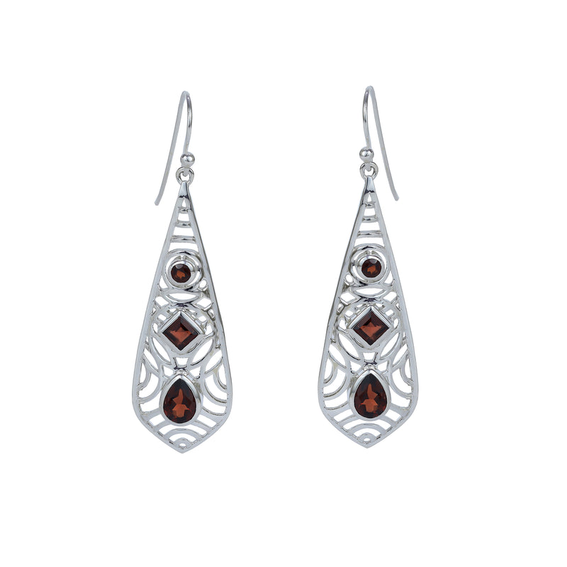 Sterling Silver Garnet Earrings SSER276