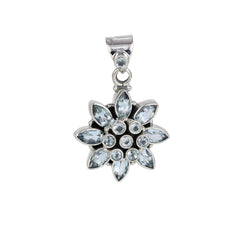 925 Sterling Silver Blue Topaz Pendant SSP255