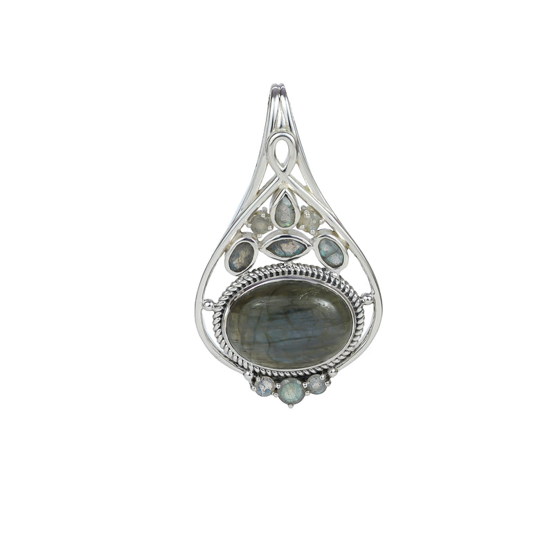 925 Sterling Silver Labradorite Pendant SSP254