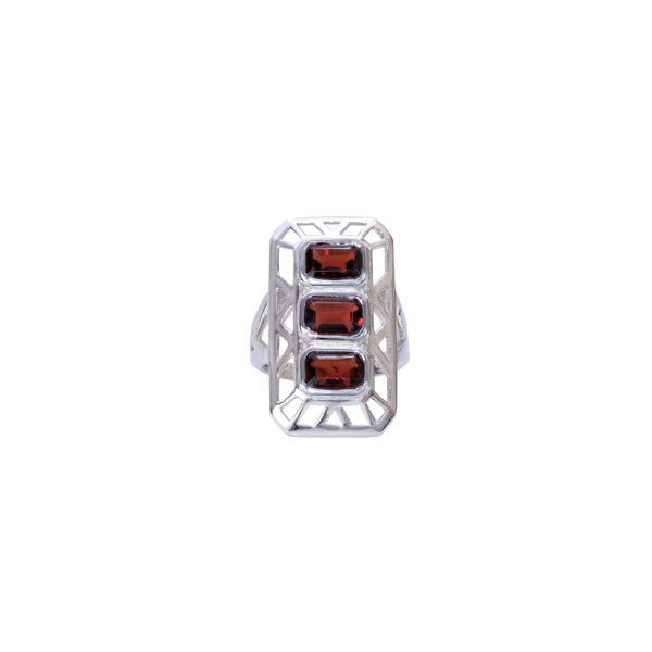 Sterling Silver Garnet Ring SSR50