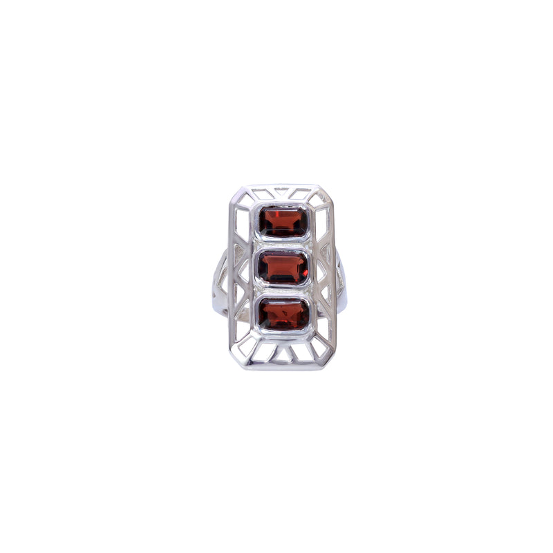 Sterling Silver Garnet Ring SSR50