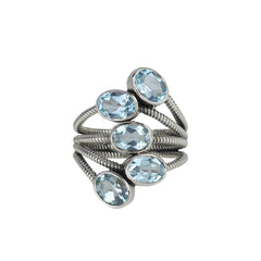 Sterling Silver Blue Topaz Ring SSR145