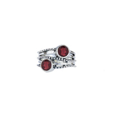 Sterling Silver Garnet Ring SSR96