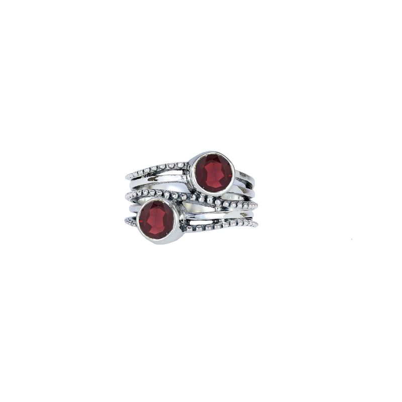 Sterling Silver Garnet Ring SSR96
