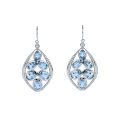 Sterling Silver Blue Topaz Earrings SSER11