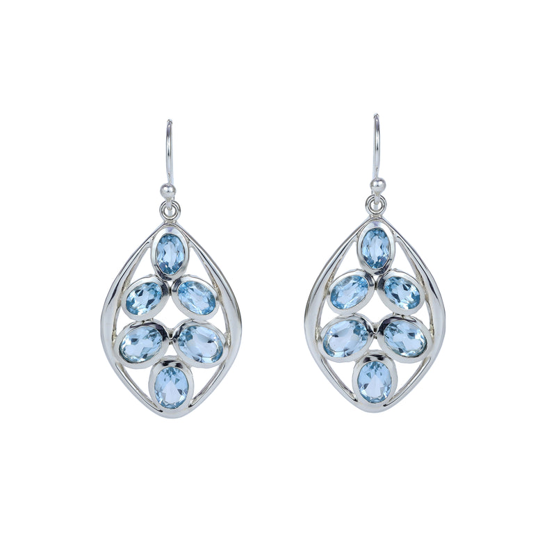 Sterling Silver Blue Topaz Earrings SSER11