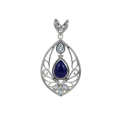 Sterling Silver Lapis & Blue Topaz Pendant SSP14