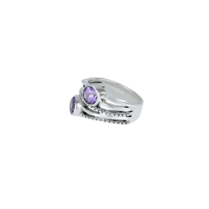 Sterling Silver Amethyst Ring SSR96