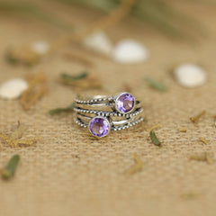 Sterling Silver Amethyst Ring SSR96