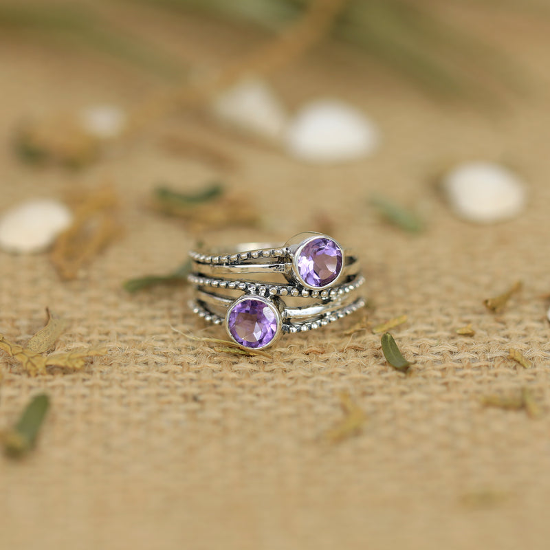 Sterling Silver Amethyst Ring SSR96