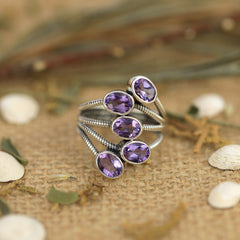 Sterling Silver Amethyst Ring SSR145