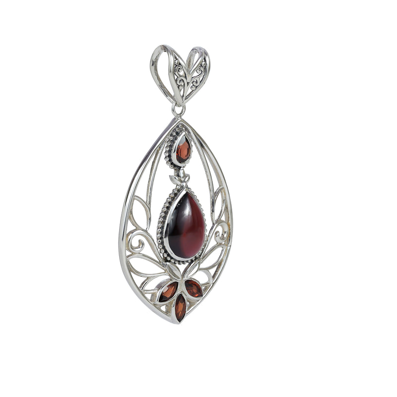 Sterling Silver Garnet Pendant SSP14