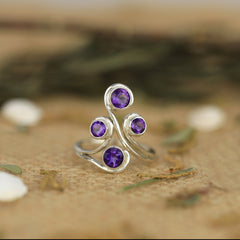 Sterling Silver Amethyst Ring SSR188