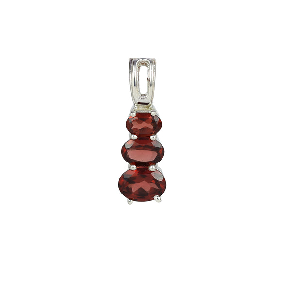 Sterling Silver Garnet Pendant SSP124